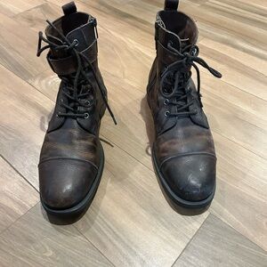 Banana Republic Distressed Brown Lace-Up Boots